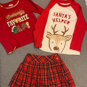 Toddler Girls 3T & 4T, skirt & 2 shirts